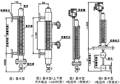 燒堿液位計結構外形圖