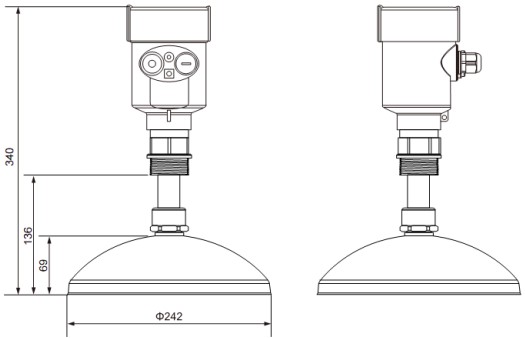 RD-707型液化烴球罐液位計尺寸圖